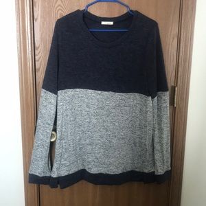 Cozy Two-Tone Long Sleeve Sweater